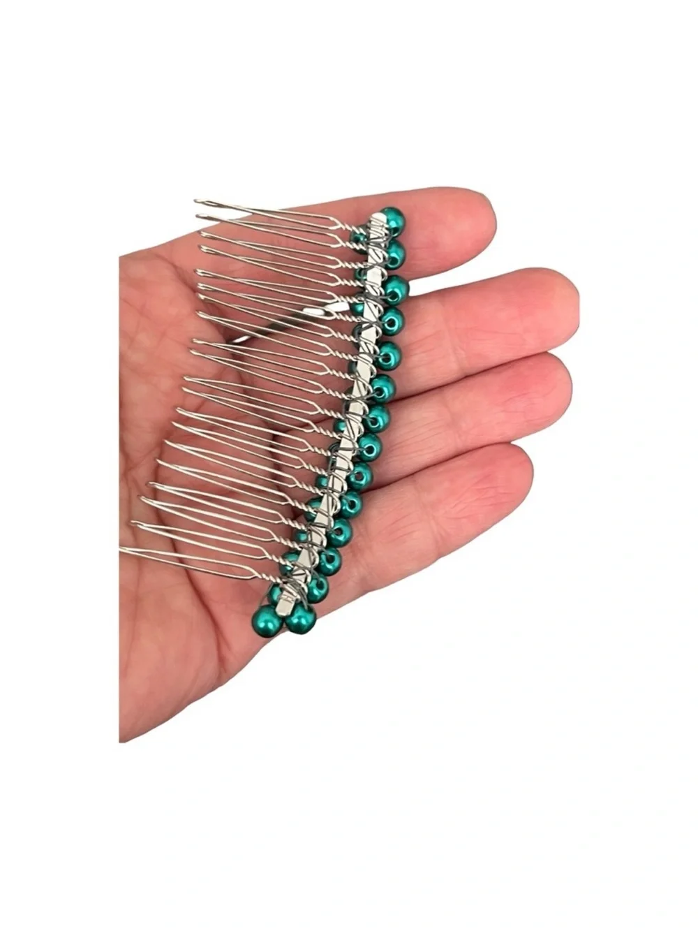 Teal Pearl Hair Comb - Women Accessories FINAL PRICE DROP